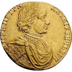 2 Ducats - Peter I Double Chervonets, Trade Coinage