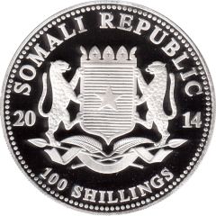 100 Shillings Elephant, Silver