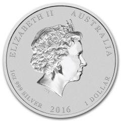 1 Dollar - Elizabeth II 4th Portrait - Year of the Monkey - Silver Bullion Coin