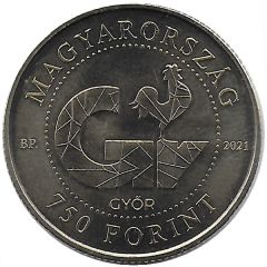 750 Forint 750th anniversary of Győr becoming a royal town