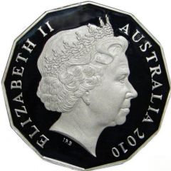50 Cents - Elizabeth II 4th Portrait - Melbourne Cup 150 Years