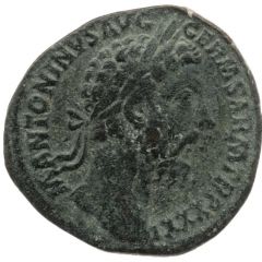 Sestertius - Marcus Aurelius FELICITAS AVG IMP VIIII COS III P P S C, Felicitas