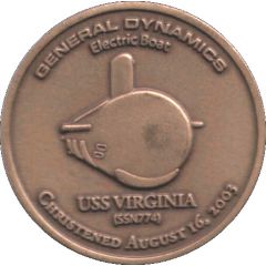Challenge Coin - Christening of USS Virginia SSN-774