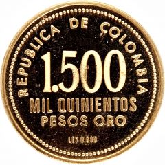 1500 Pesos Gold Museum of Central Bank of Bogota