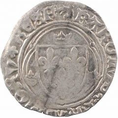 Blanc with crown - Charles VIII initial dolphins