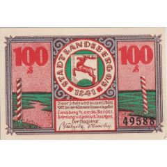 100 Pfennigs Landsberg in Oberschlesien