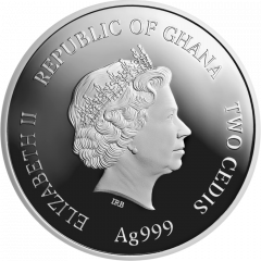 2 Cedis - Elizabeth II Aquarius