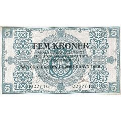 5 Kroner 1st version: Serialnumber in bottom
