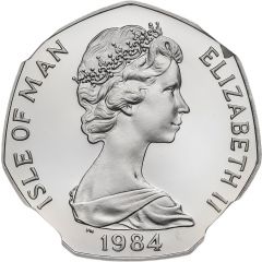 50 Pence - Elizabeth II Tourist Trophy Motorcycle Races, Platinum Proof