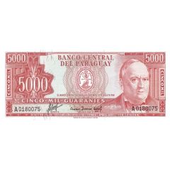 5000 Guaranies Spanish value on reverse