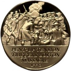 Medal - History of the American Revolution Pent-up Tension Triggers Boston Massacre
