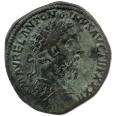 Sestertius - Marcus Aurelius IMP VIIII COS III P P S C, Aequitas
