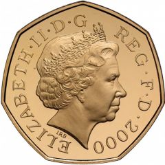 50 Pence - Elizabeth II Public Libraries, Gold Proof