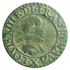 Double Tournois - Louis XIII Amiens mint, 3rd type