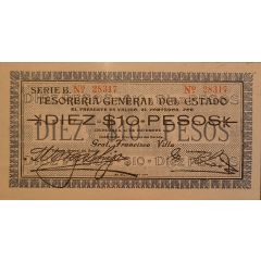 10 Pesos Tesorería General del Estado 1913