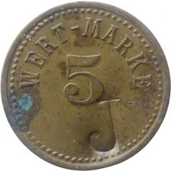 5 Pfennig Wert-Marke, Countermarked 'J'