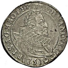 1/2 Thaler - 75 Kipper Kreuzer - Ferdinand II Prague