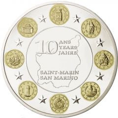 Medal - 10 years of Euro - San Marino