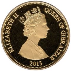 1 Crown - Elizabeth II Birth of Prince George, Gold Plated