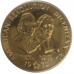 Medal - American Revolution Bicentennial Samuel Adams Patrick Henry