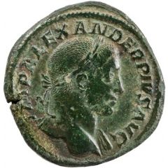 Sestertius - Severus Alexander P M TR P XI COS III P P S C, Sol