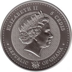 5 Cedis - Elizabeth II Bullion Coinage - Elephants