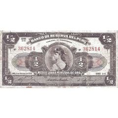 5 Soles de Oro Overprinted on P#52