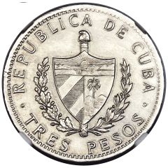 3 Pesos Obverse Trial