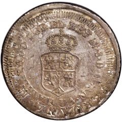 8 Reales - Ferdinand VII Countermarked on Peru 8 Reales