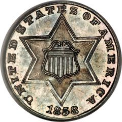 3 Cents type 2 - two lines bordering star