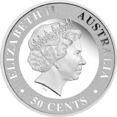 50 Cents - Elizabeth II 4th Portrait - Kangaroo - Silver Bullion Coin