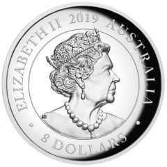 8 Dollars - Elizabeth II 6th Portrait - Australian Silver Swan - 5oz High Relief Proof