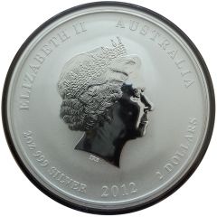 2 Dollars - Elizabeth II 4th Portrait - Year of the Dragon - Silver Bullion Coin