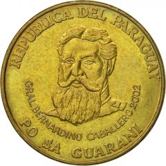 500 Guaraníes value below building