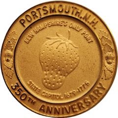 Medal - City of Portsmouth, New Hampshire 350th Anniversary; unofficial