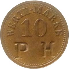 10 Pfennig Werth-Marke, Countermarked `PH`