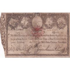 5000 Reis - Pedro IV Overprint on P#11 - John Prince Regent
