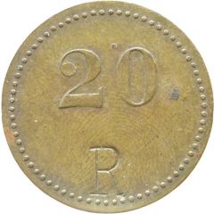 20 Pfennig Werth-Marke, Countermarked `R`
