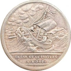 Medal - Caesar’s Boat in a Storm / Caesar Escapes at the Port of Alexandria