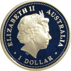 1 Dollar - Elizabeth II 4th Portrait - Australian Kookaburra