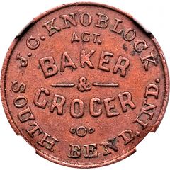Civil War Merchant Token - J.C. Knoblock Baker South Bend, IN