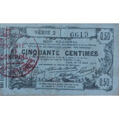 50 Centimes Départements de l`Aisne, des Ardennes and de la Marne