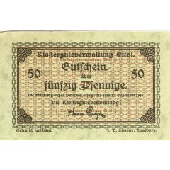 50 Pfennig Klostergutsverwaltung Ettal