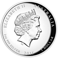 1 Dollar - Elizabeth II 4th Portrait - Year of the Goat - Silver Proof - High Relief
