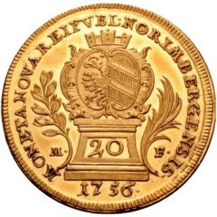 20 Kreuzers Gold pattern strike