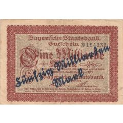 50 000 000 000 Mark Bayerische Staatsbank, overprint on 1 000 000 000 Mark