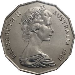 50 Cents - Elizabeth II 2nd Portrait - Royal Wedding