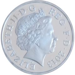 1 Pound - Elizabeth II Crowned Royal Shield, Silver Proof