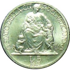 5 Lire - Pivs XII