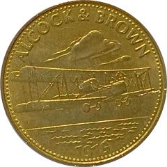 Shell Token - Man in Flight #06 - Alcock and Brown, 1919